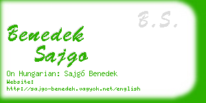 benedek sajgo business card